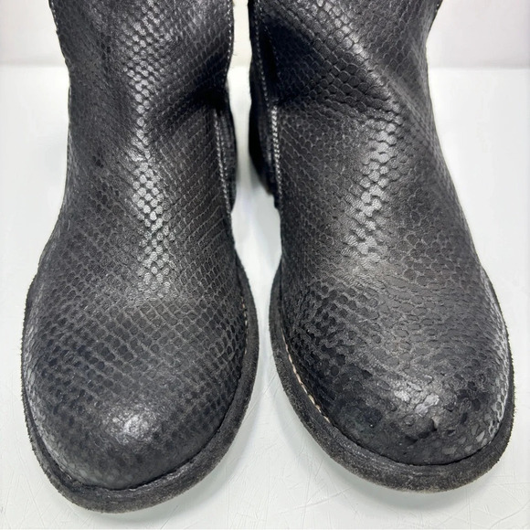 Officine Creative Legrand Black Snakeskin Reptile Look Leather Booties Size 38 - Picture 3 of 13